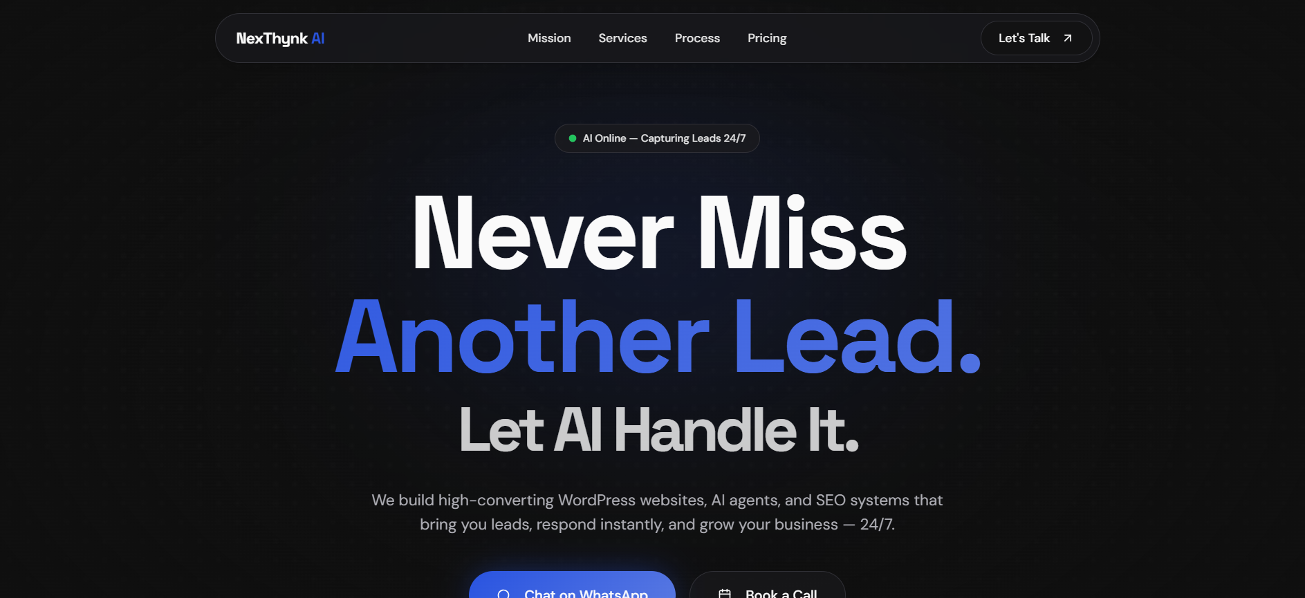 NexThynk AI website preview